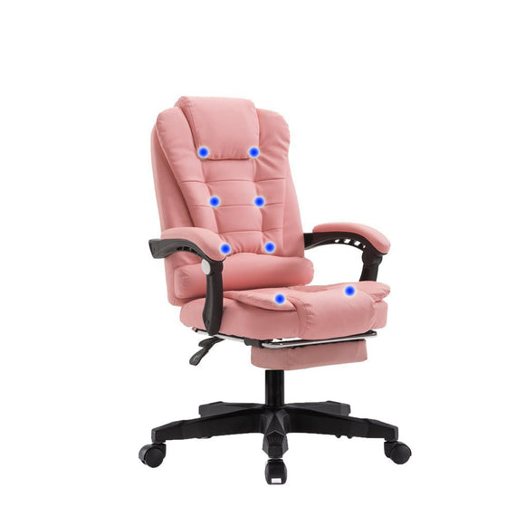 8 Point Massage Chair Executive Office Computer Seat Footrest Recliner Pu Leather Black