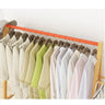 Rail Bamboo Clothes Rack Garment Hanging Stand 2 Tier Storage Shelves Closet 70cm