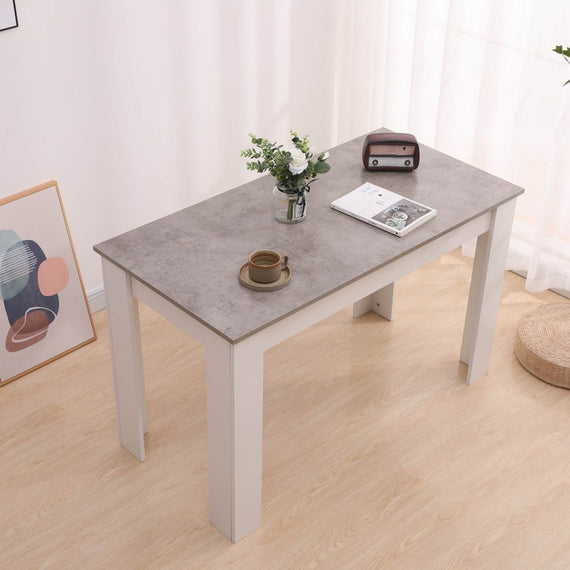 Dining Table Rectangular Wooden 120M-Grey&White