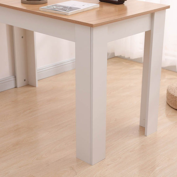 Dining Table Rectangular Wooden 120M-Wood&White