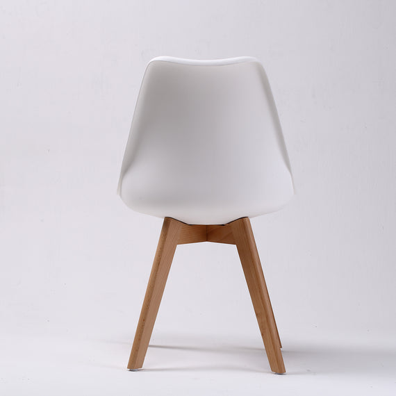4X Retro Dining Cafe Chair Padded Seat WHITE