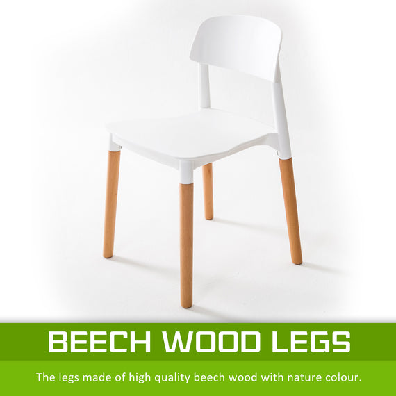 4X Retro Belloch Stackable Dining Cafe Chair WHITE