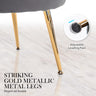 Armchair Lounge Chair Accent Velvet Shell Scallop + Ottoman Footstool Round GREY