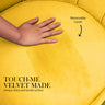 Armchair Lounge Chair Accent Velvet Shell Scallop + Round Ottoman Footstool YELLOW