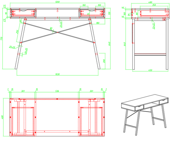 YES4HOMES Computer Desk, Sturdy Home Office Gaming Desk for Laptop, Modern Simple Style Writing Table, Multipurpose Workstation