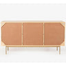 Martina Buffet Table Sideboard 145cm 3 Door Solid Mango Wood Storage Cabinet