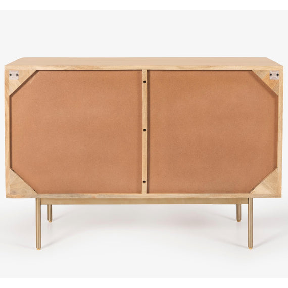 Martina Buffet Table Sideboard 100cm 2 Door Solid Mango Wood Storage Cabinet