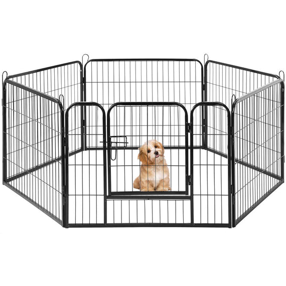 6 Panel Pet Dog Cat Bunny Puppy Play pen Playpen 80x80cm Exercise Cage Dog Panel Fence