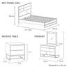 4 Pieces Bedroom Suite made in Solid Wood Acacia Veneered King Size Oak Colour Bed, Bedside Table & Dresser