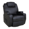 Black Massage Sofa Chair Recliner 360 Degree Swivel PU Leather Lounge 8 Point Heated