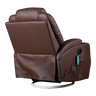 Brown Massage Sofa Chair Recliner 360 Degree Swivel PU Leather Lounge 8 Point Heated