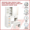 Dressing Table Makeup Table Stool Mirror Makeup Jewellery Organiser Cabinet Desk