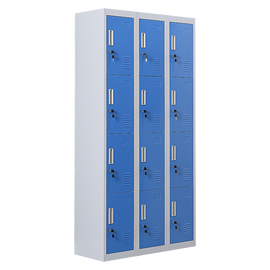 12-Door Locker for Office Gym Shed School Home Storage - Standard Lock with Keys