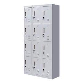 12-Door Locker for Office Gym Shed School Home Storage - Standard Lock with Keys