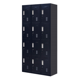 12-Door Locker for Office Gym Shed School Home Storage - Standard Lock with Keys