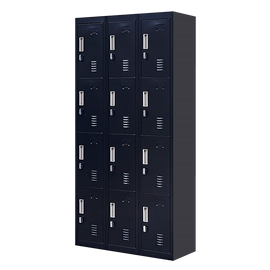 12-Door Locker for Office Gym Shed School Home Storage - Padlock-operated