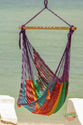 Mayan Legacy Extra Large Outdoor Cotton Mexican Hammock Chair in Colorina Colour