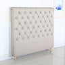 Bed Head Queen Size French Provincial Headboard Upholsterd Fabric Beige