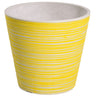 Yellow and White Engraved Pot 17cm
