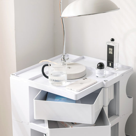 ArtissIn Bedside Table Side Tables Nightstand Organizer Replica Boby Trolley 5Tier White