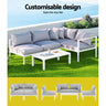 Gardeon 4 Seater Outdoor Sofa Set Aluminium Lounge Setting