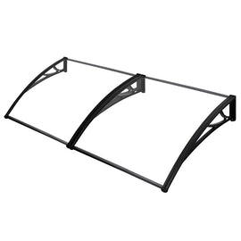 Instahut Window Door Awning Canopy 1mx2m Transparent Solid Sheet Plastic Frame