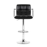 Artiss 4x Bar Stools Leather Gas Lift w/Armrest Black