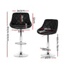 Artiss 4x Bar Stools Leather Padded Gas Lift Black