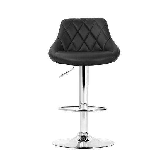 Artiss 4x Bar Stools Leather Padded Gas Lift Black