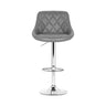 Artiss 2x Bar Stools Leather Padded Gas Lift Grey