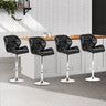 Artiss 4x Bar Stools Gas Lift Padded Leather Black