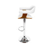 Artiss Bar Stools Gas Lift Leather w/Armrest White