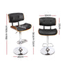 Artiss 2x Bar Stools Gas Lift Leather Black