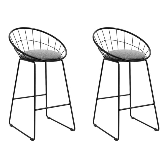 Artiss 2x Bar Stools Padded Seat Metal