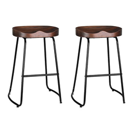 Artiss 2x Bar Stools Tractor Seat 65cm Black