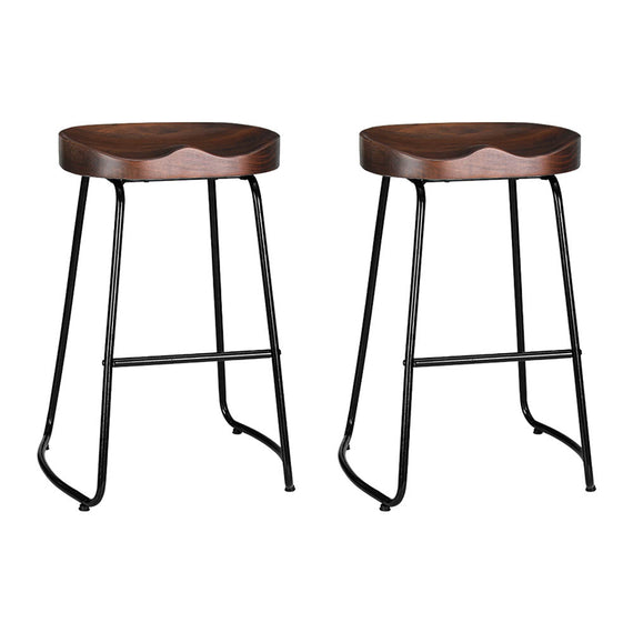 Artiss 2x Bar Stools Tractor Seat 65cm Black