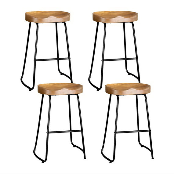 Artiss 4x Bar Stools Tractor Seat 65cm Wooden