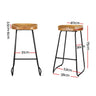 Artiss 2x Bar Stools Tractor Seat 75cm Wooden