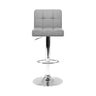 Artiss 4x Bar Stools Leather Gas Lift Grey