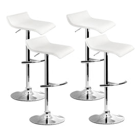 Artiss 4x Bar Stools Adjustable Gas Lift Chairs White
