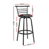 Artiss 2x Bar Stools Swivel Leather Padded Metal