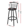 Artiss 4x Bar Stools Swivel Leather Padded Metal