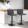 Artiss 2x Bar Stools Gas Lift Linen Fabric Black