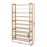 Artiss 10-Tier Bamboo Shoe Rack Wooden Shelf Stand Storage Organizer