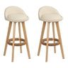 Artiss 2x Bar Stools Padded Leather Wooden Beige