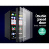 Devanti 70L Bar Fridge Glass Door w/Light Black