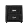 Artiss Bedside Table 2 Drawers Leather - CADEN Black