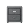 Artiss Bedside Table 2 Drawers Fabric - CADEN Grey