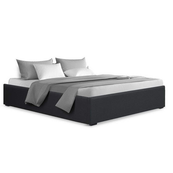 Artiss Bed Frame Double Size Gas Lift Base Charcoal TOKI