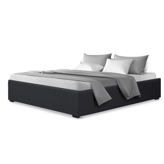 Artiss Bed Frame Queen Size Gas Lift Base Charcoal TOKI